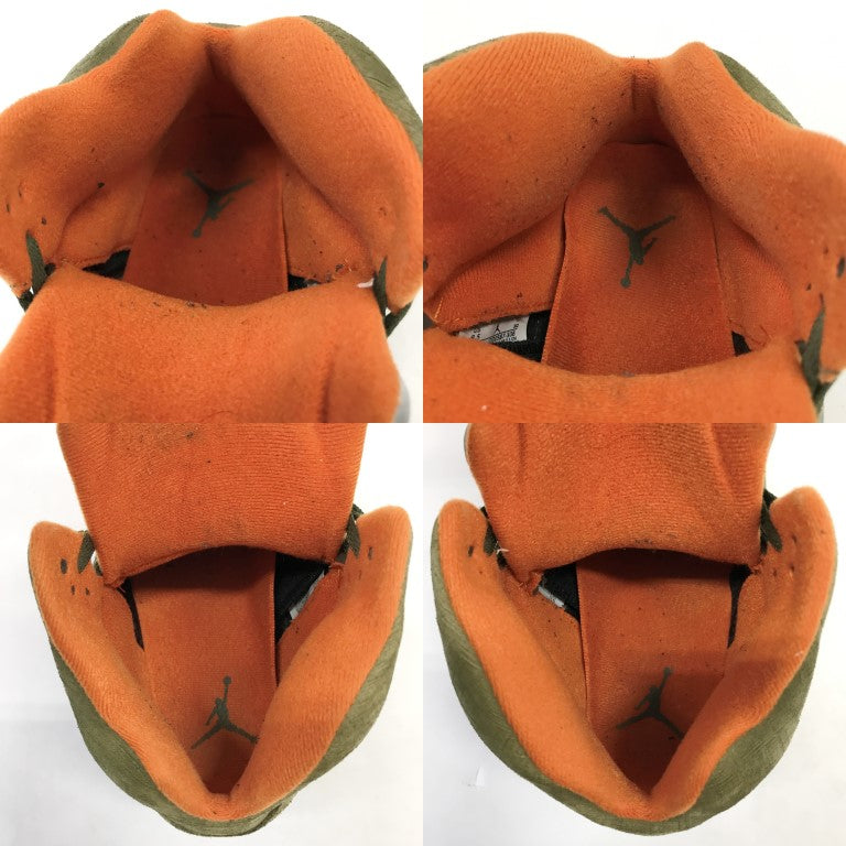 NIKE Air Jordan 5 Retro Olive Orange Sneakers Size 27.5