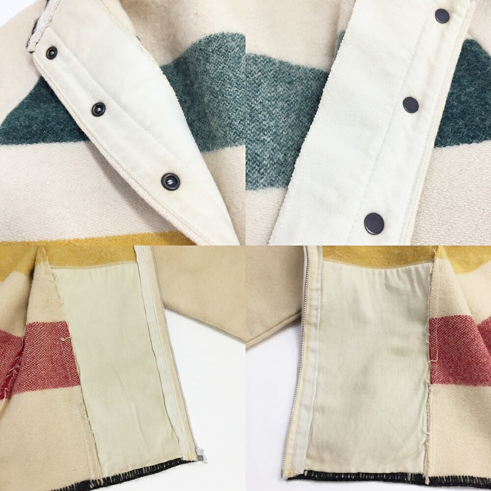 WOOLRICH Wool Blanket Multi-Border Pullover Multi Size M