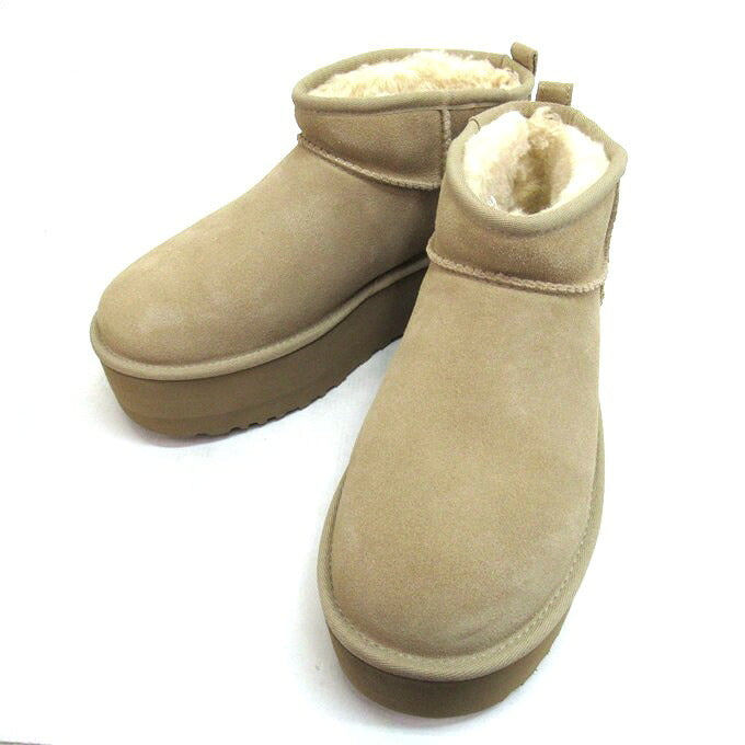 UGG Classic Ultra Mini Platform Boots Beige Size 27cm