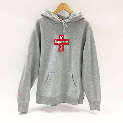 Supreme Cross Box Logo Hoodie Gray Size L