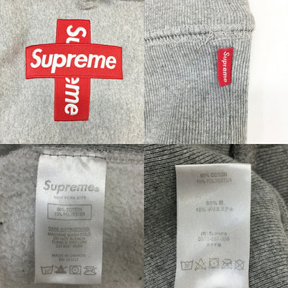 Supreme Cross Box Logo Hoodie Gray Size L
