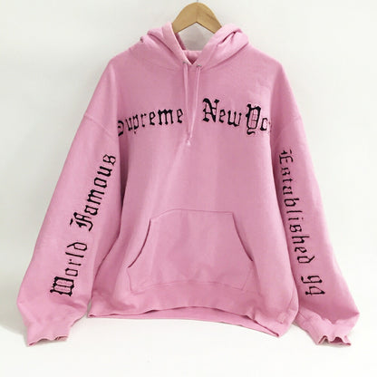 Supreme Contrast Cutout Logo Hoodie Pink Size L
