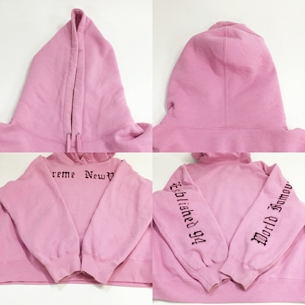 Supreme Contrast Cutout Logo Hoodie Pink Size L