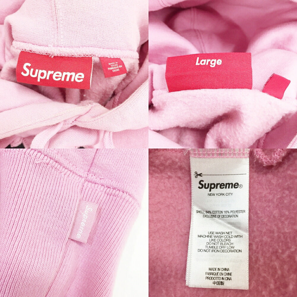 Supreme Contrast Cutout Logo Hoodie Pink Size L