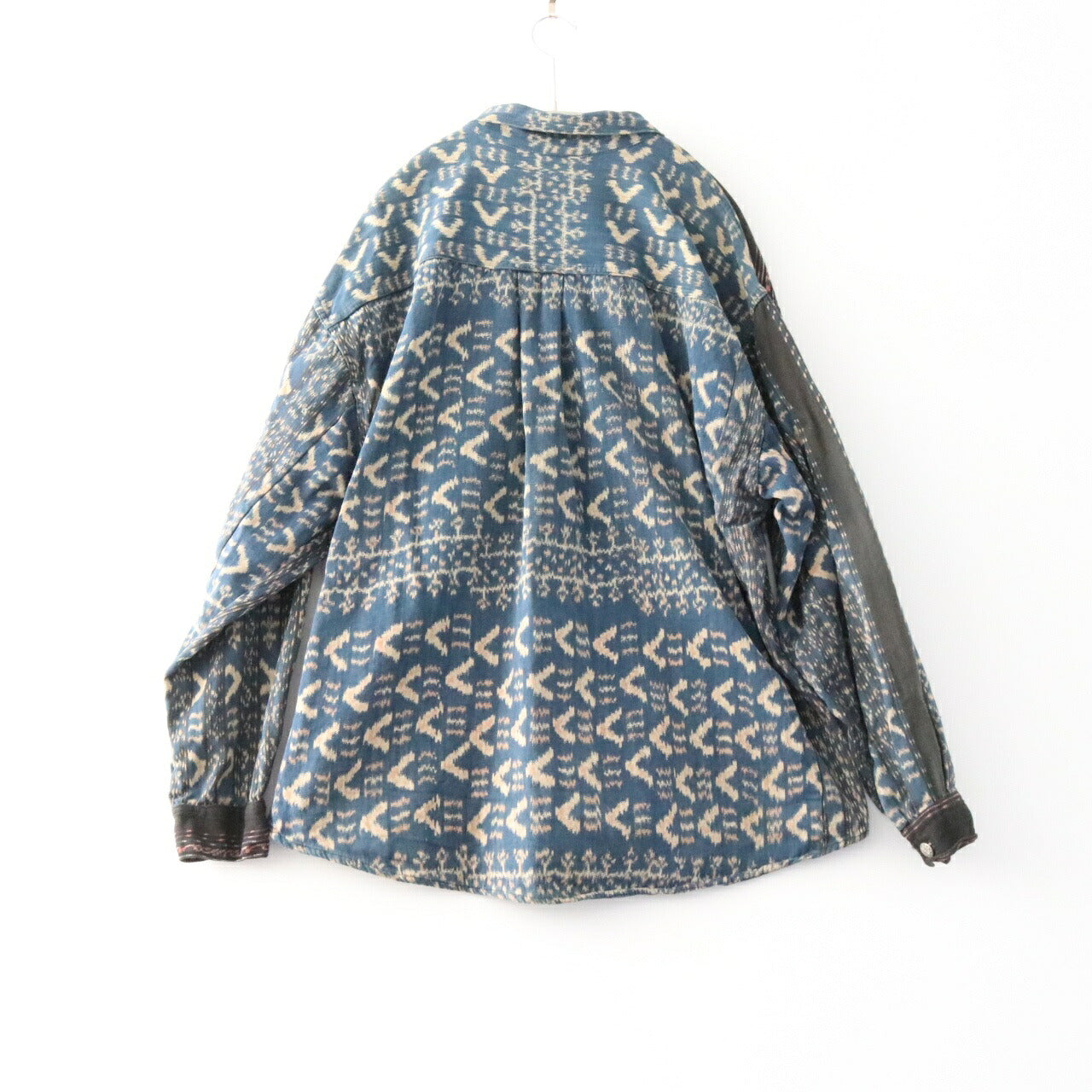 Vintage Woven Regular Collar Long Sleeve Shirt Navy Size L