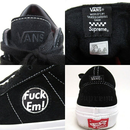VANS x SUPREME Sid Fuck Em Black White Sneakers Size 28.5cm