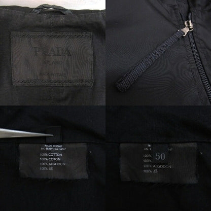 PRADA 90s Nylon Hooded Jacket Black Size 50