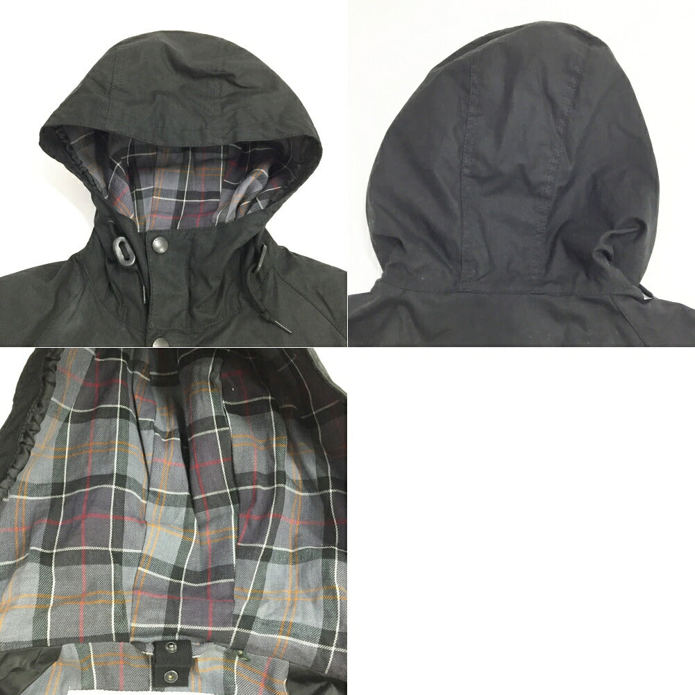 Barbour Bedale Hooded Wax Jacket Black Size 42