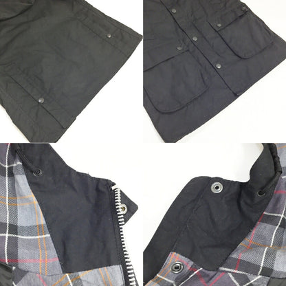 Barbour Bedale Hooded Wax Jacket Black Size 42