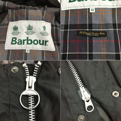 Barbour Bedale Hooded Wax Jacket Black Size 42