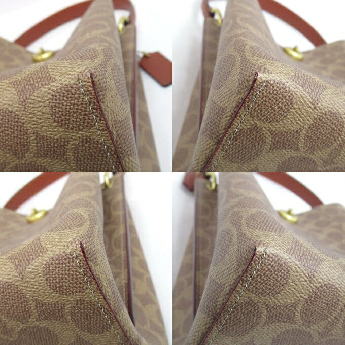 COACH Signature 2-Way Bucket Bag Brown/Purple Size ONE SIZE