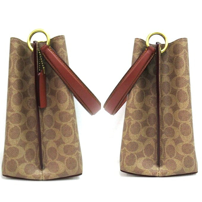 COACH Signature 2-Way Bucket Bag Brown/Purple Size ONE SIZE