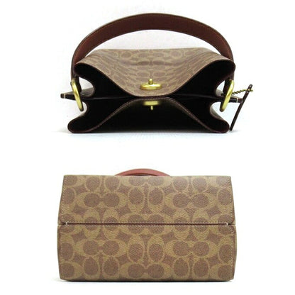 COACH Signature 2-Way Bucket Bag Brown/Purple Size ONE SIZE