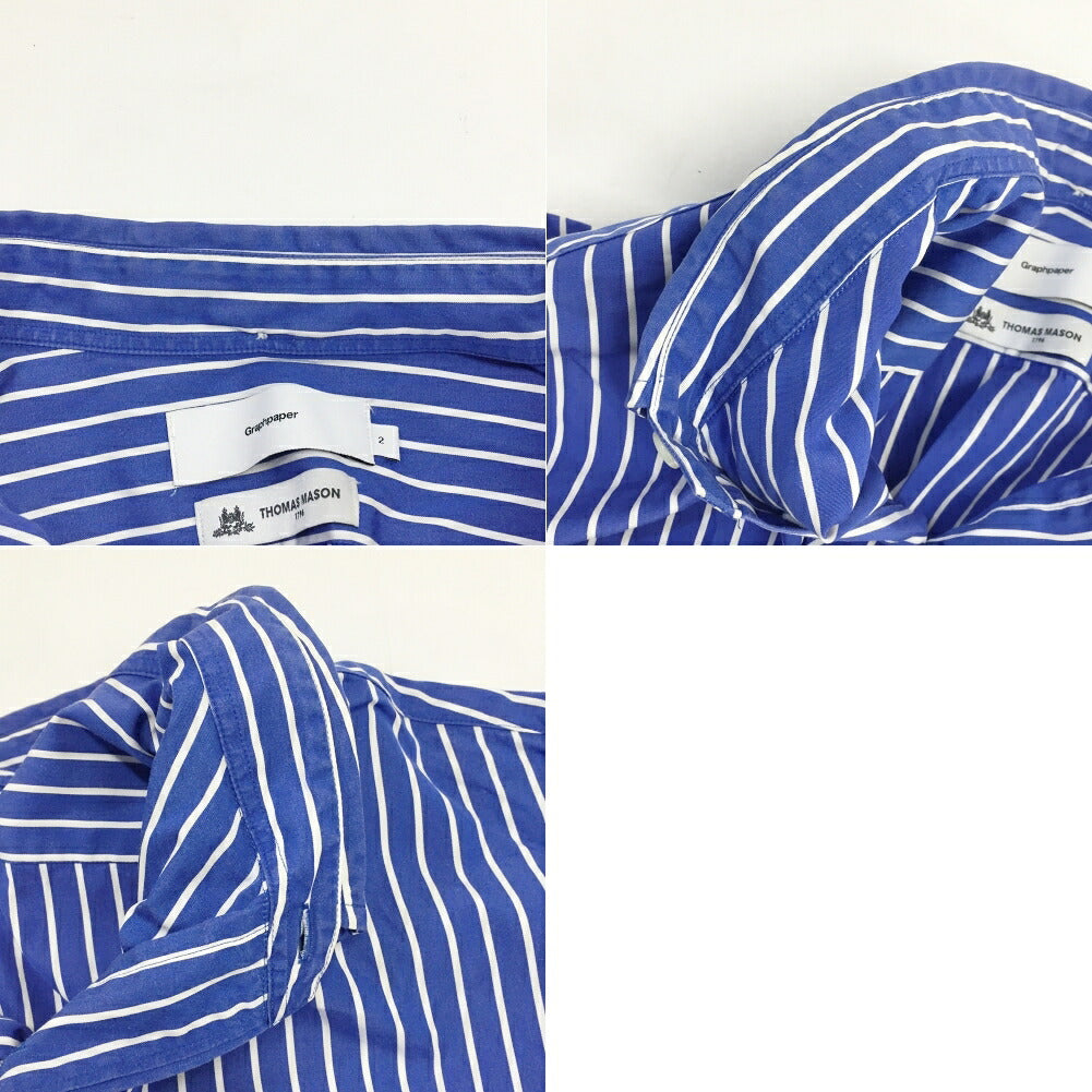 Graphpaper THOMAS MASON Stripe Shirt Blue Size 2