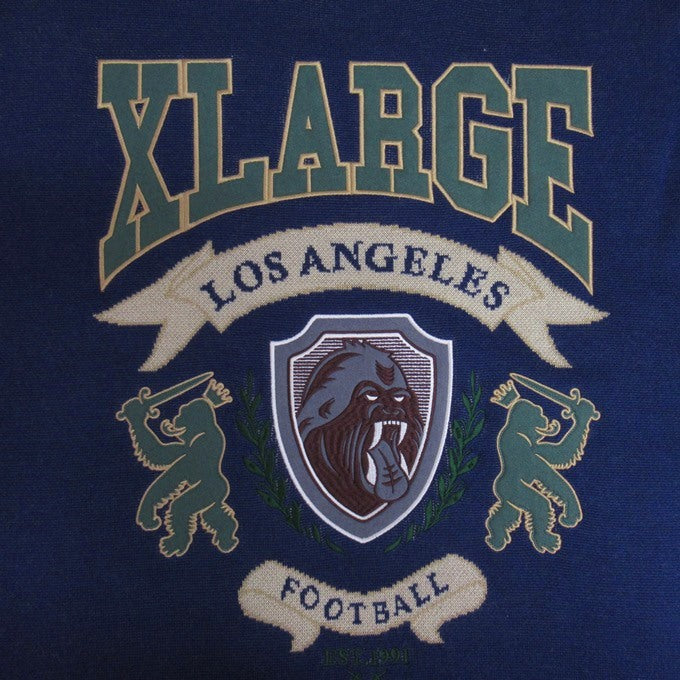 XLARGE Emblem Logo Crewneck Knit Sweater Blue Size XL