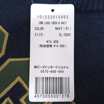 XLARGE Emblem Logo Crewneck Knit Sweater Blue Size XL