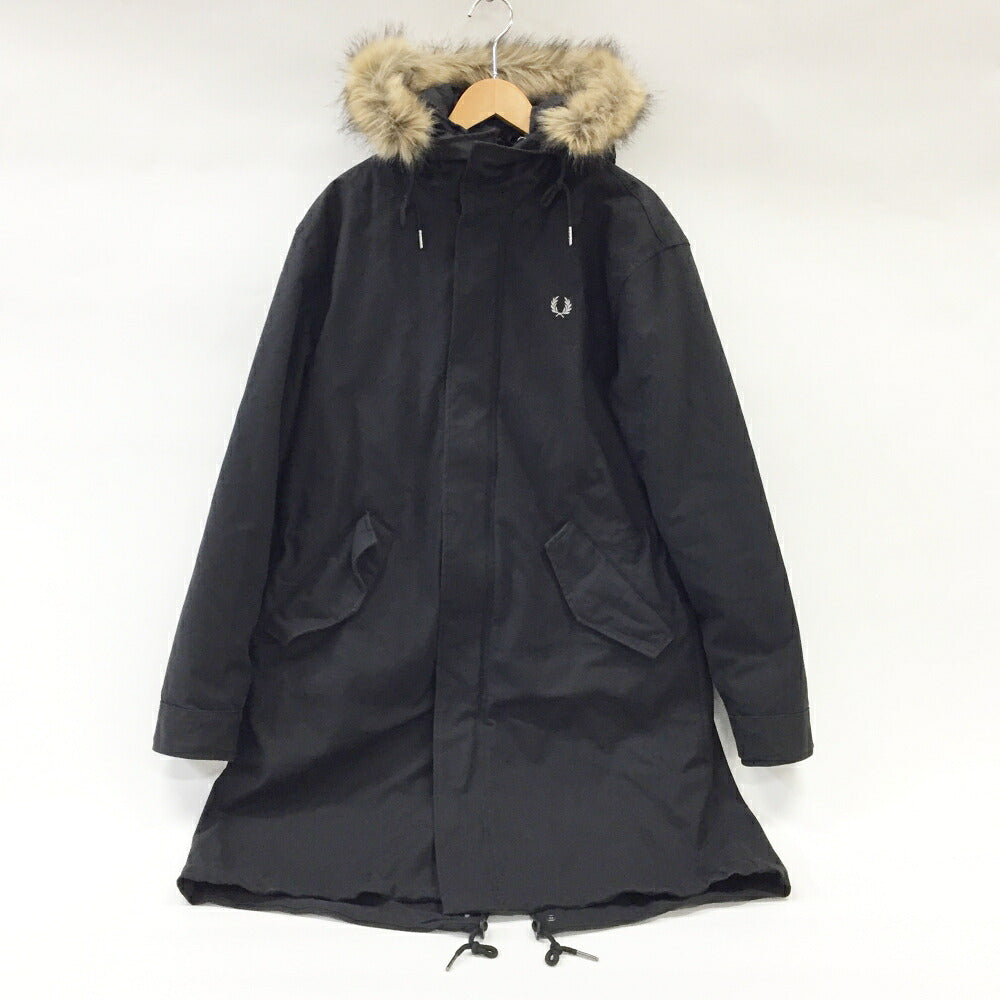 FRED PERRY Zip Liner Mod Parka Coat Black Size M