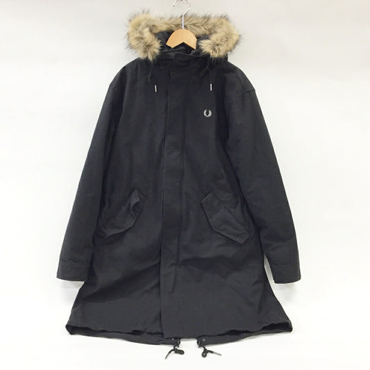 FRED PERRY Zip Liner Mod Parka Coat Black Size M