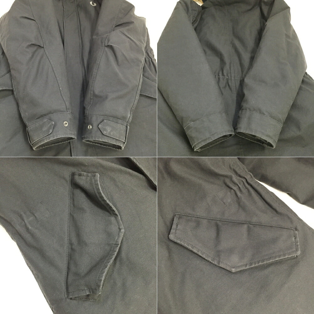 FRED PERRY Zip Liner Mod Parka Coat Black Size M