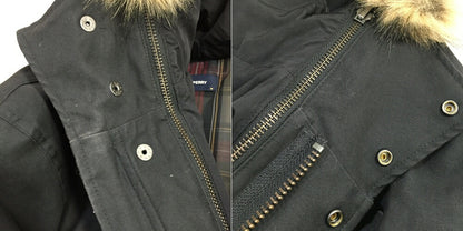 FRED PERRY Zip Liner Mod Parka Coat Black Size M