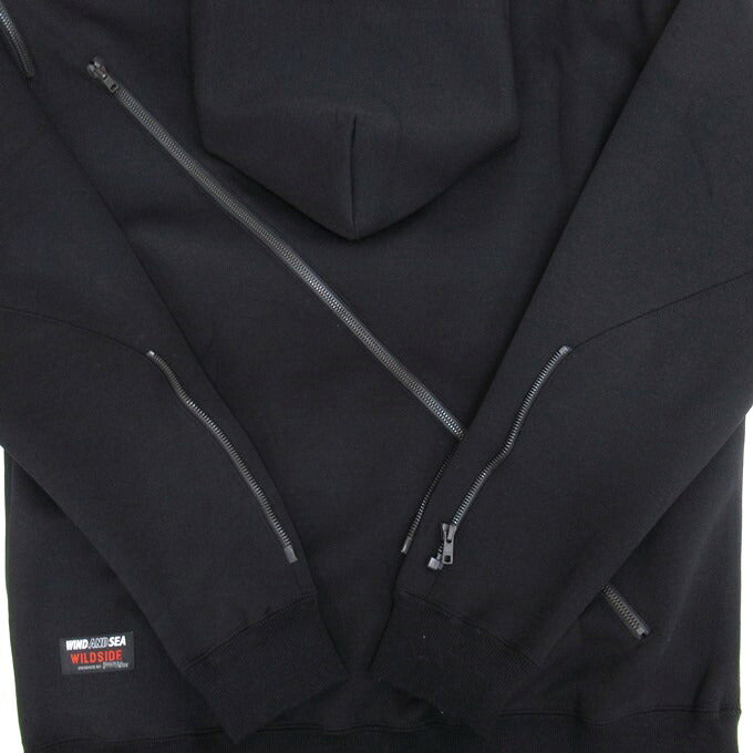 WILDSIDE x WIND AND SEA Multi Zipper Hoodie Black Size 3