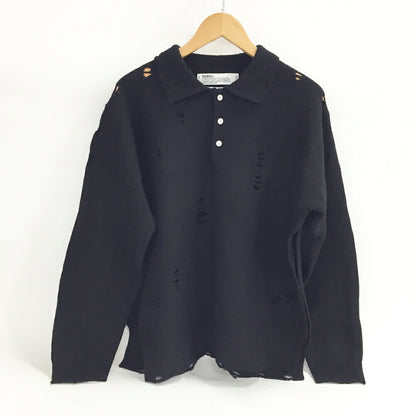 DAIRIKU Damage Polo Knit Black Size M