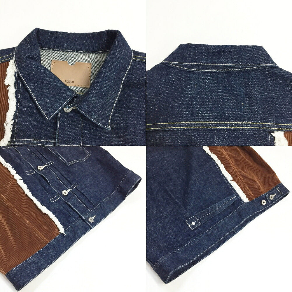 ROTOL Denim Corduroy Jacket Multi Size 3