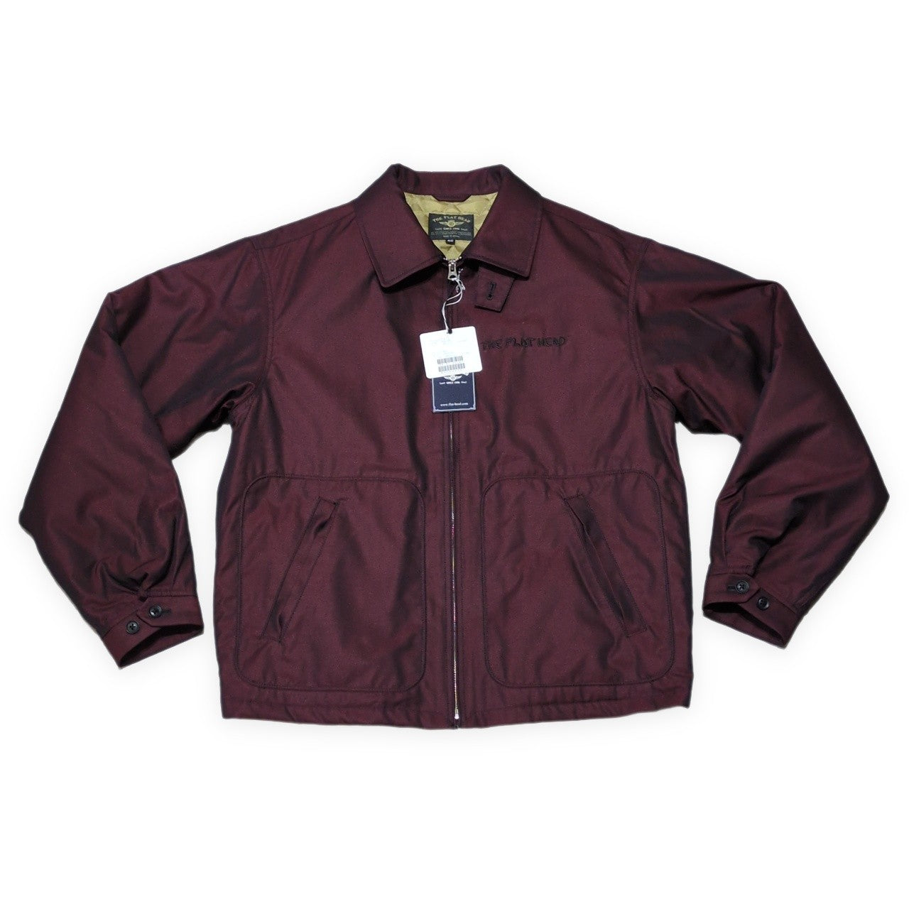 THE FLAT HEAD Red Giza Gabardine Drizzler Jacket Size 40
