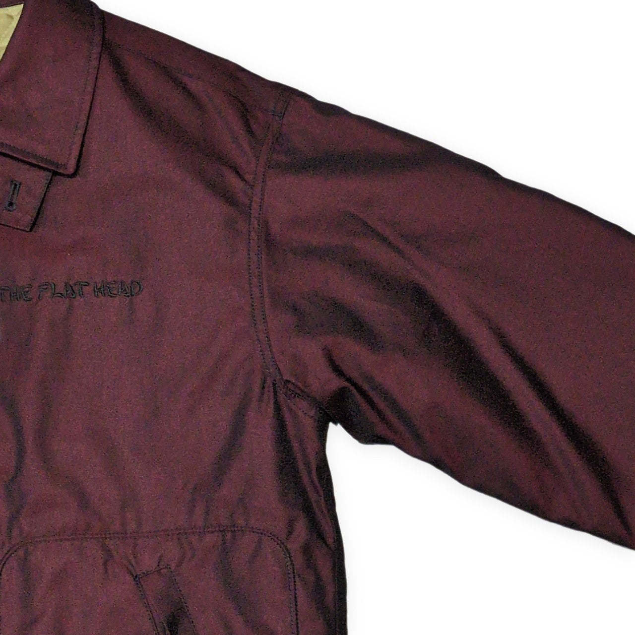 THE FLAT HEAD Red Giza Gabardine Drizzler Jacket Size 40