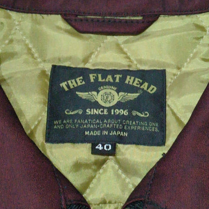 THE FLAT HEAD Red Giza Gabardine Drizzler Jacket Size 40