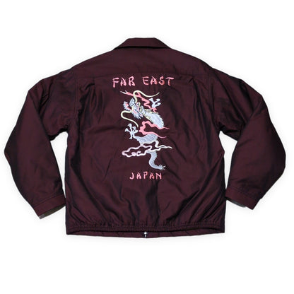 THE FLAT HEAD Red Giza Gabardine Drizzler Jacket Size 40