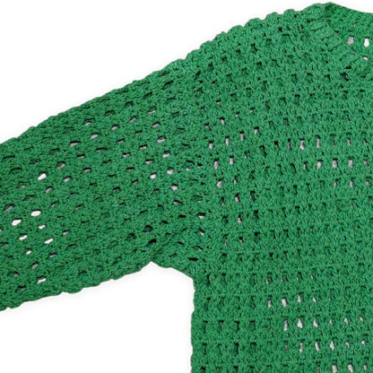 INDUSTRIAL HINDUSTAN Niche Cotton Mesh Sweater Green Size XL