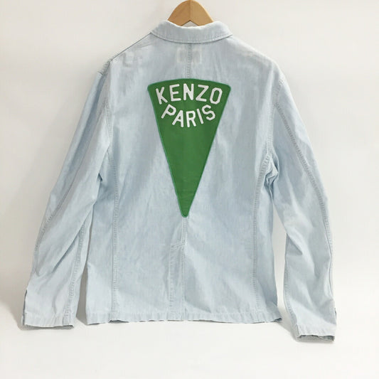 KENZO Back Logo Patch Denim Work Jacket Blue Size M