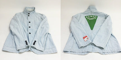KENZO Back Logo Patch Denim Work Jacket Blue Size M