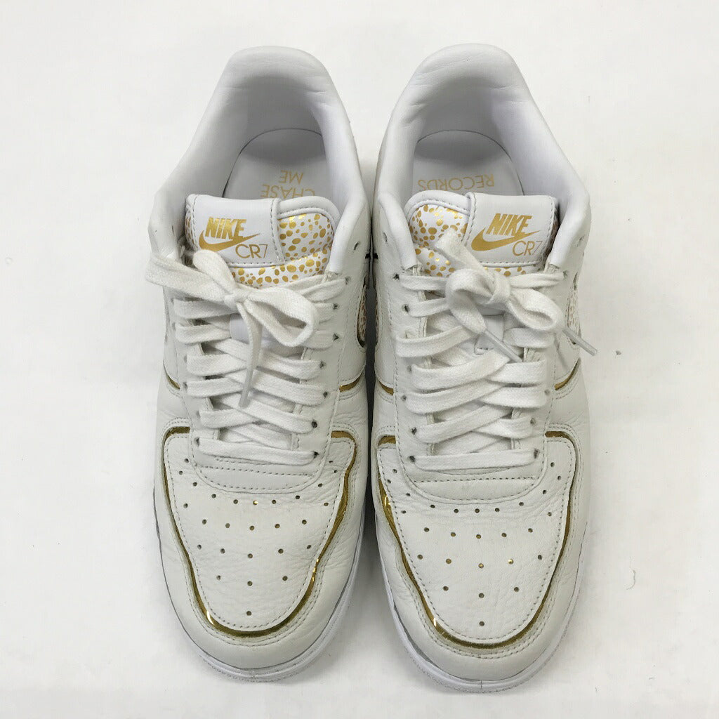NIKE Air Force 1 Low CR7 White Gold Sneakers Size 27.5