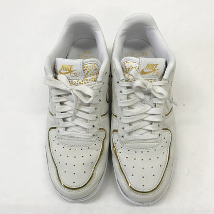 NIKE Air Force 1 Low CR7 White Gold Sneakers Size 27.5