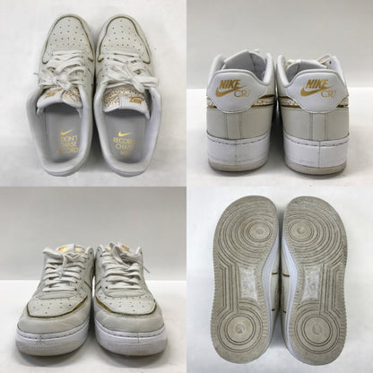 NIKE Air Force 1 Low CR7 White Gold Sneakers Size 27.5