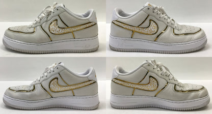 NIKE Air Force 1 Low CR7 White Gold Sneakers Size 27.5