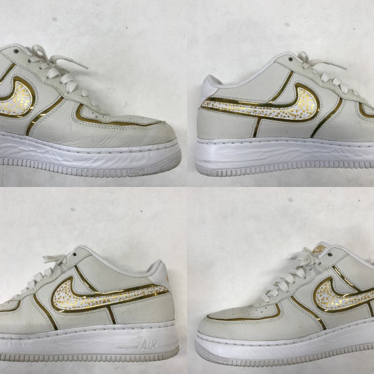NIKE Air Force 1 Low CR7 White Gold Sneakers Size 27.5
