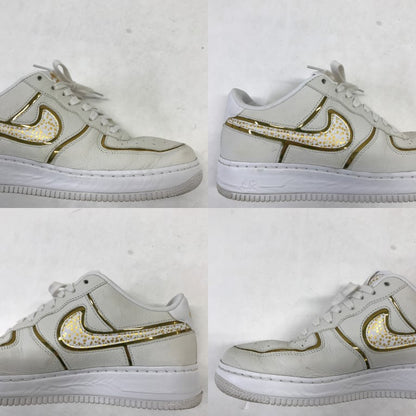 NIKE Air Force 1 Low CR7 White Gold Sneakers Size 27.5