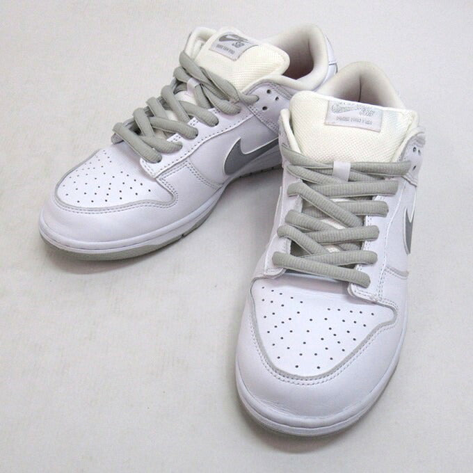 SUPREME x NIKE SB Dunk Low White Silver Sneakers Size 26.5cm