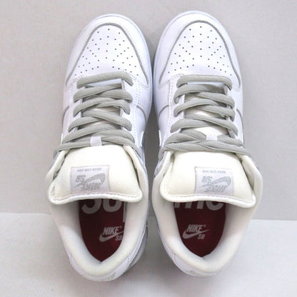 SUPREME x NIKE SB Dunk Low White Silver Sneakers Size 26.5cm