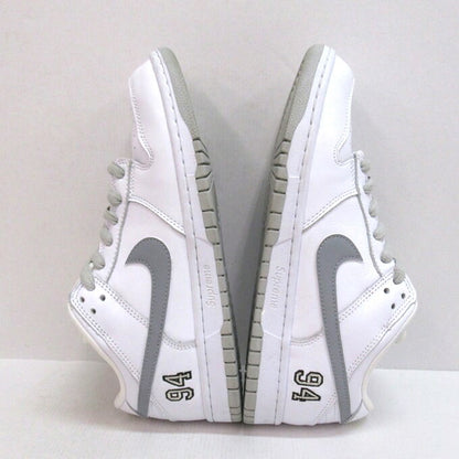 SUPREME x NIKE SB Dunk Low White Silver Sneakers Size 26.5cm