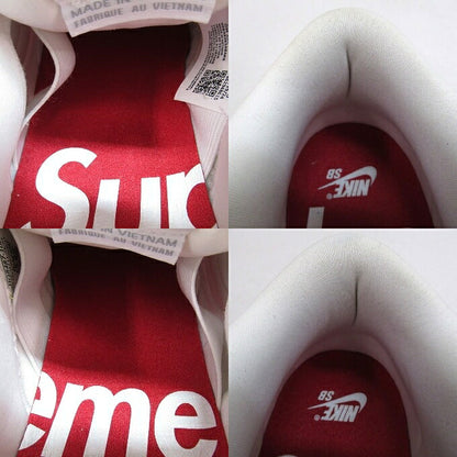 SUPREME x NIKE SB Dunk Low White Silver Sneakers Size 26.5cm