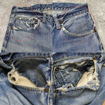 LEVI'S 50s Vintage 501XX Hidden Rivet Denim Jeans Size W31