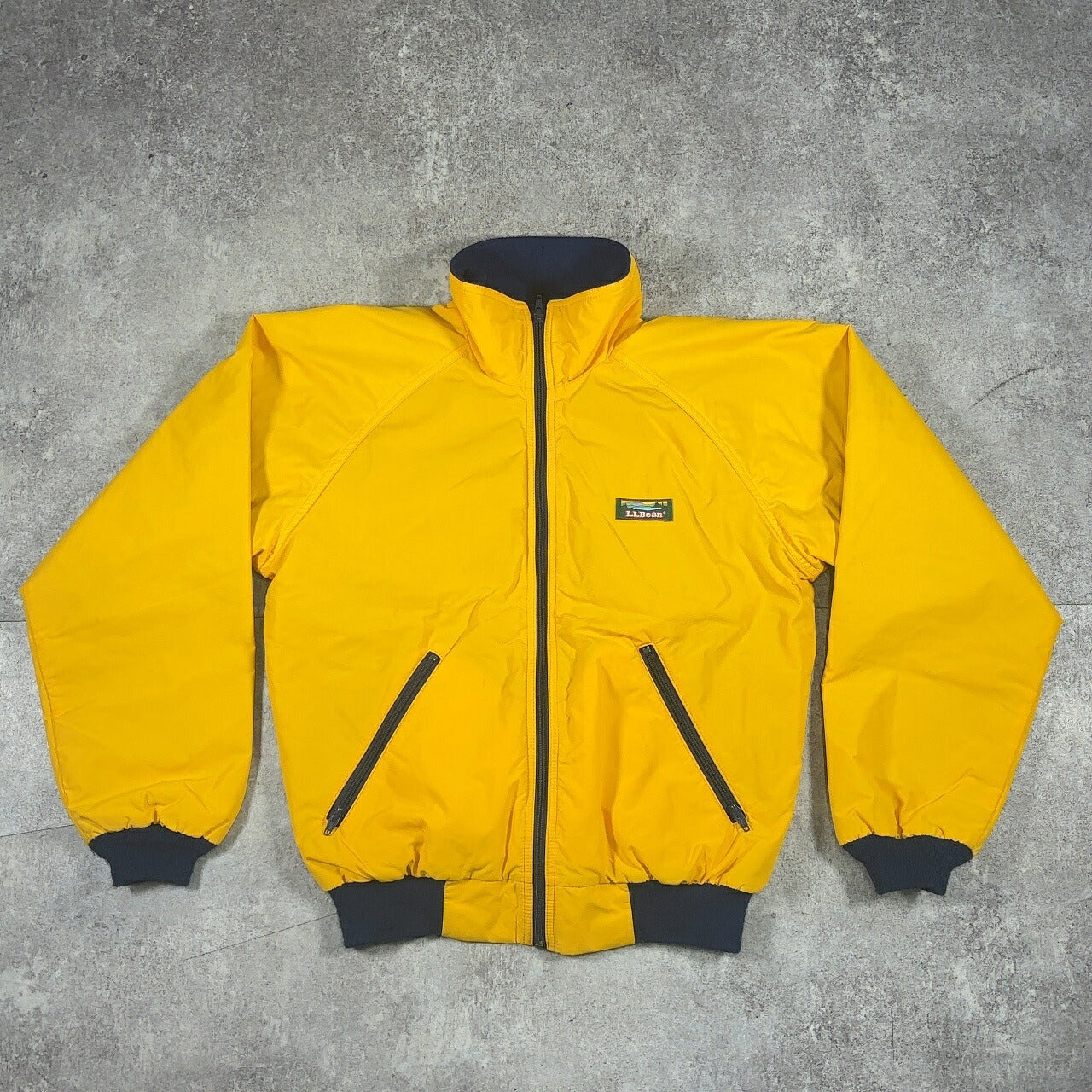 L.L. Bean 90s Vintage USA Yellow Nylon Fleece Jacket Size S