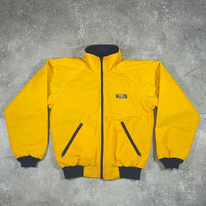 L.L. Bean 90s Vintage USA Yellow Nylon Fleece Jacket Size S