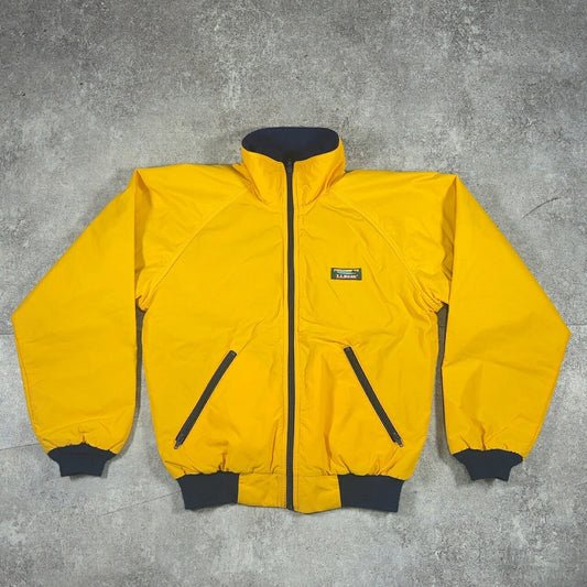 L.L. Bean 90s Vintage USA Yellow Nylon Fleece Jacket Size S