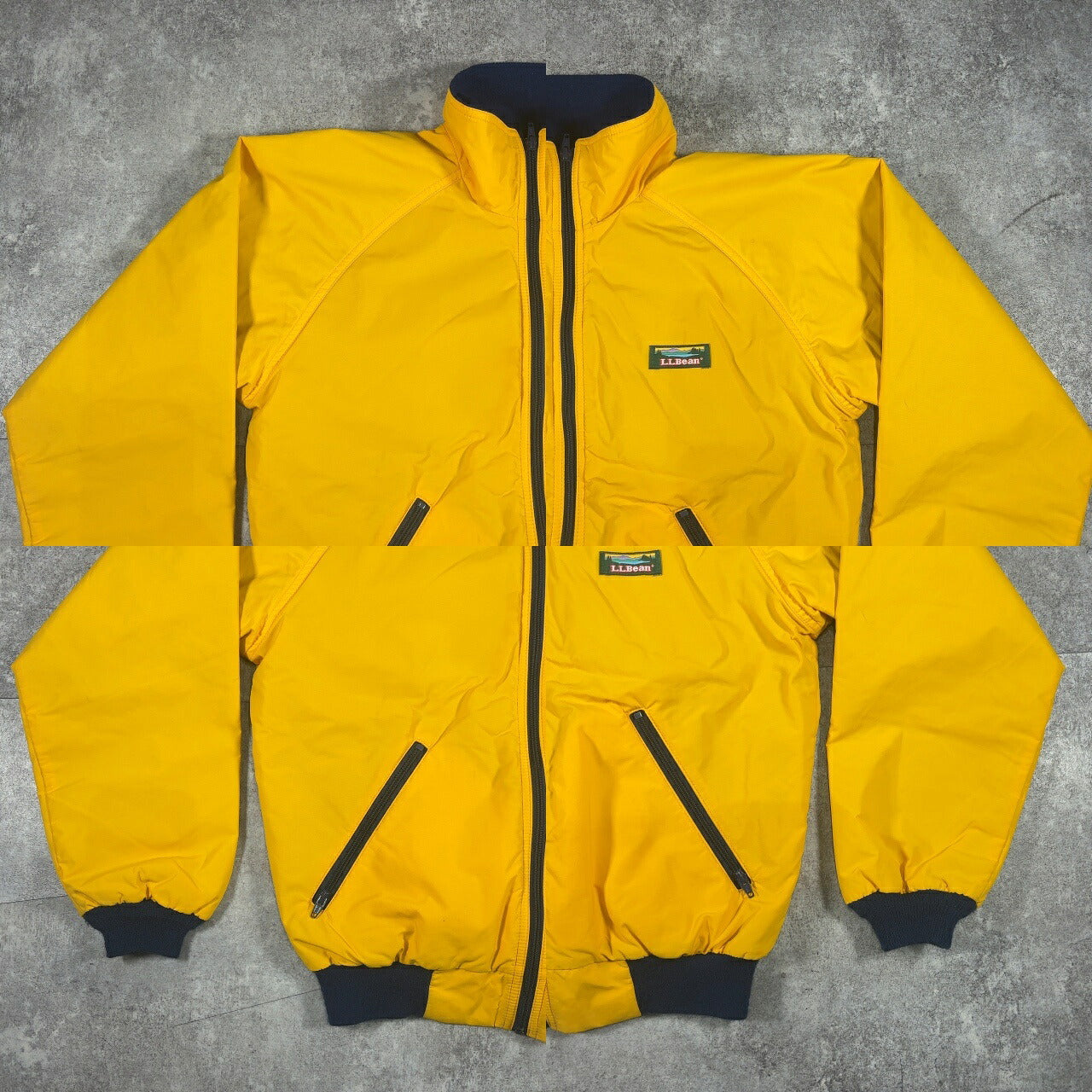 L.L. Bean 90s Vintage USA Yellow Nylon Fleece Jacket Size S