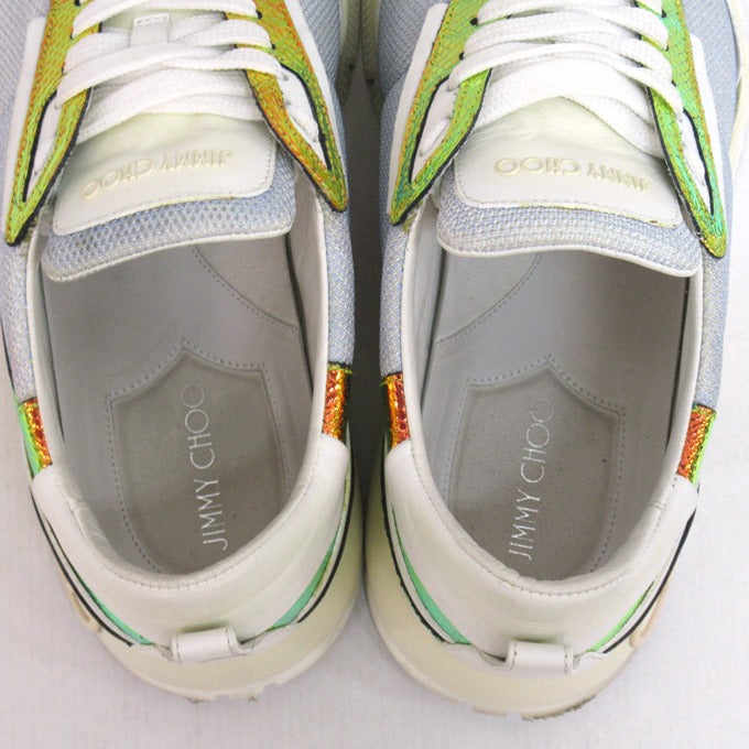 JIMMY CHOO Raine Metallic Multi Sneakers Size EU 42